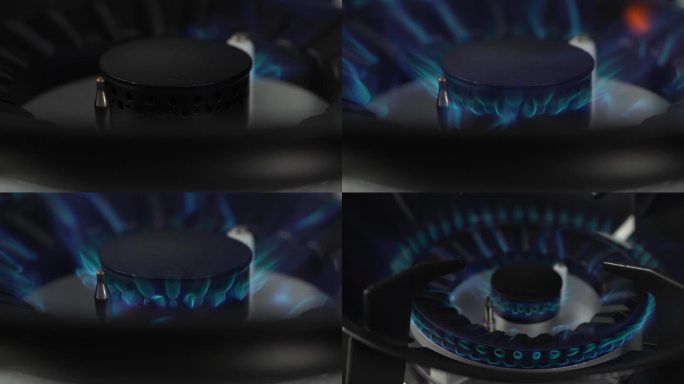 煤气灶燃气灶天然气集成灶点火慢镜头可调色