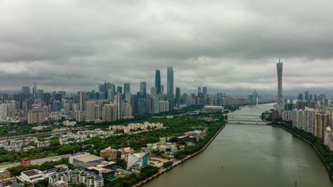 广州三塔雨后延时