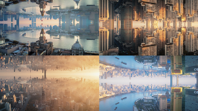 上海天空之城/大气航拍镜像城市空间
