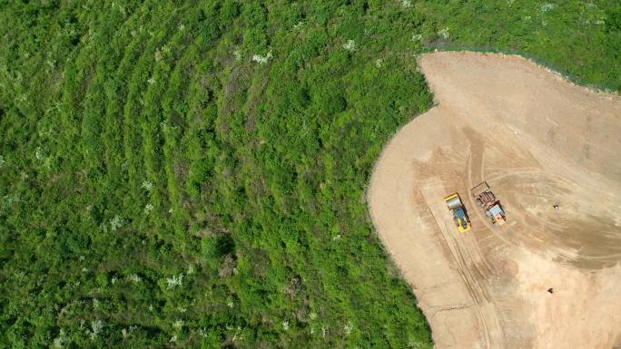 秦岭山开发建厂航拍