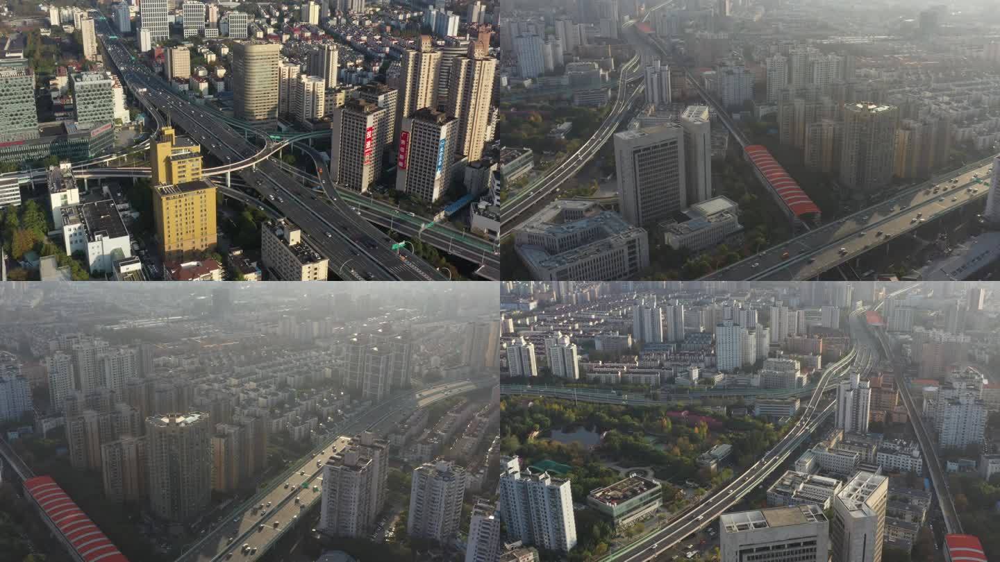 4K原素材-上海中环大柏树立交、逸仙高架