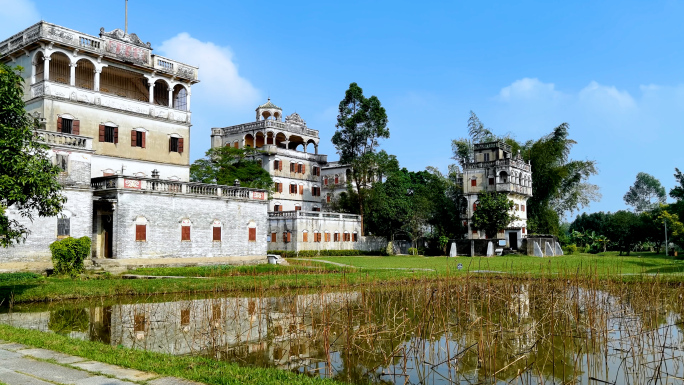 开平碉楼航拍大景