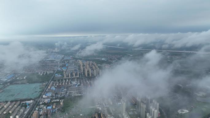 【4K】云海中的滨州 穿云航拍