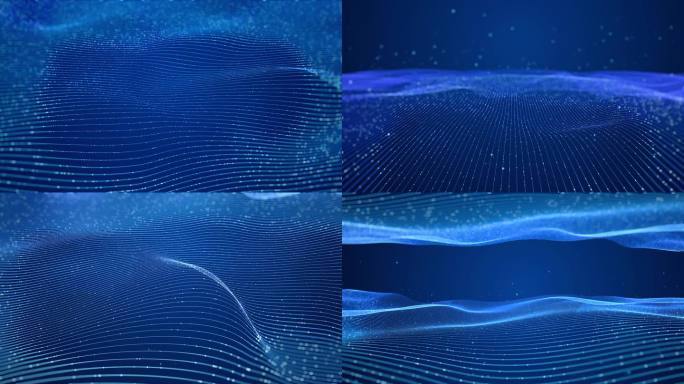 科技线条粒子科技波浪线海洋背景6段
