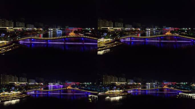 吉安城南夜景航拍 彩虹桥夜景航拍