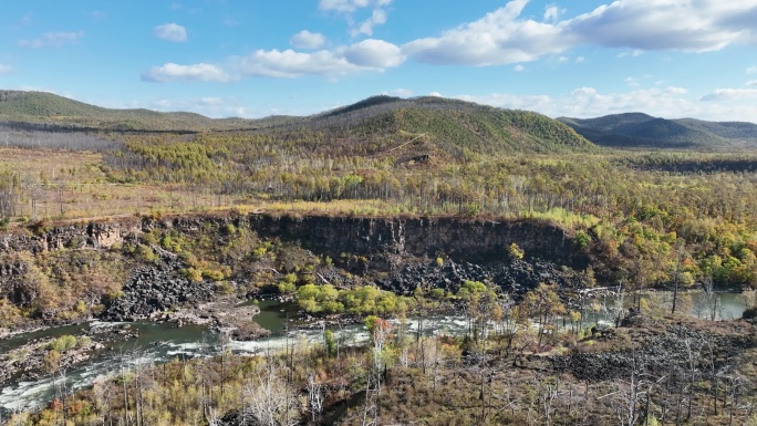 航拍大兴安岭第一峡神指峡