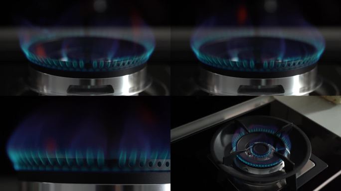 煤气灶燃气灶天然气集成灶点火慢镜头可调色