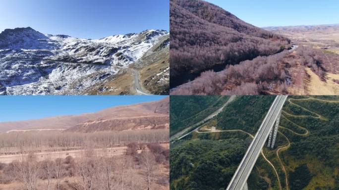 高原风光 雪山道路川西高原318国道