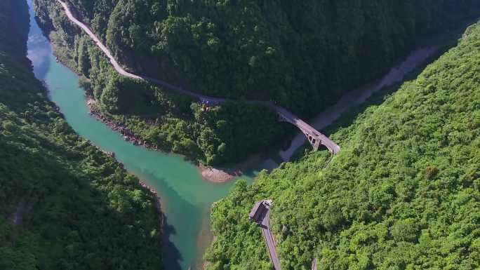 4K航拍壶瓶山大峡谷黄虎港石拱大桥合集