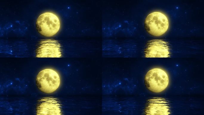 湖边月亮明月月光水中月4K
