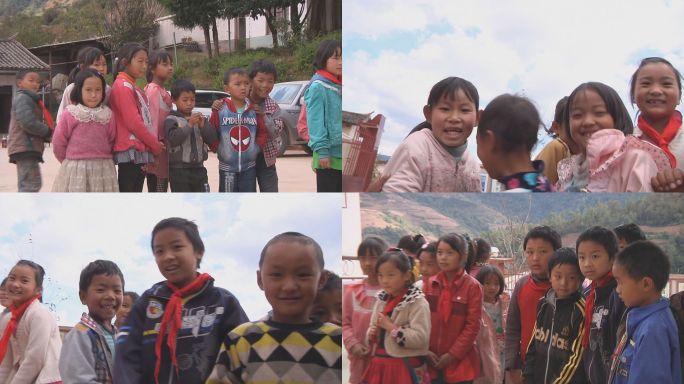 山里的孩子 面对镜头的笑脸 乡村振兴扶贫