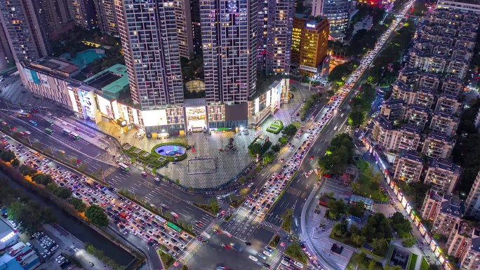 佛山地标魁奇路夜景大气延时