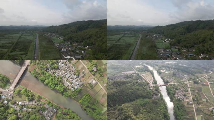 四川乡村环境农田无人机航拍