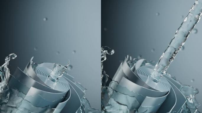 净水器滤芯过滤RO膜净水器3D渲染长屏