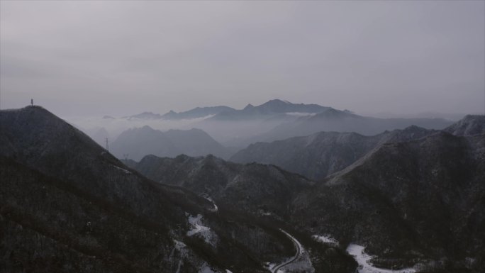 森林雪地风景航拍视频素材