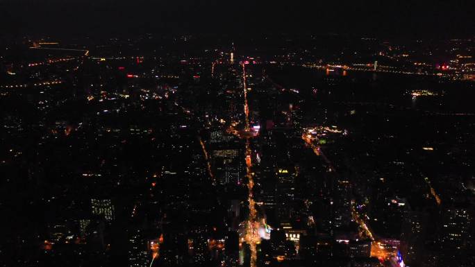 南京全城夜景航拍4K