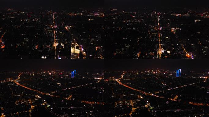 南京全城夜景航拍4K
