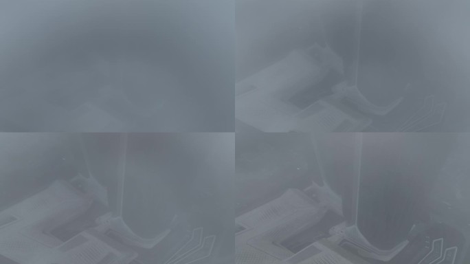 河西双子楼云海大雾平流雾4K超高清航拍
