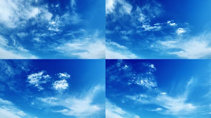 【HD天空】蓝天白云云絮晴朗薄云风轻云动