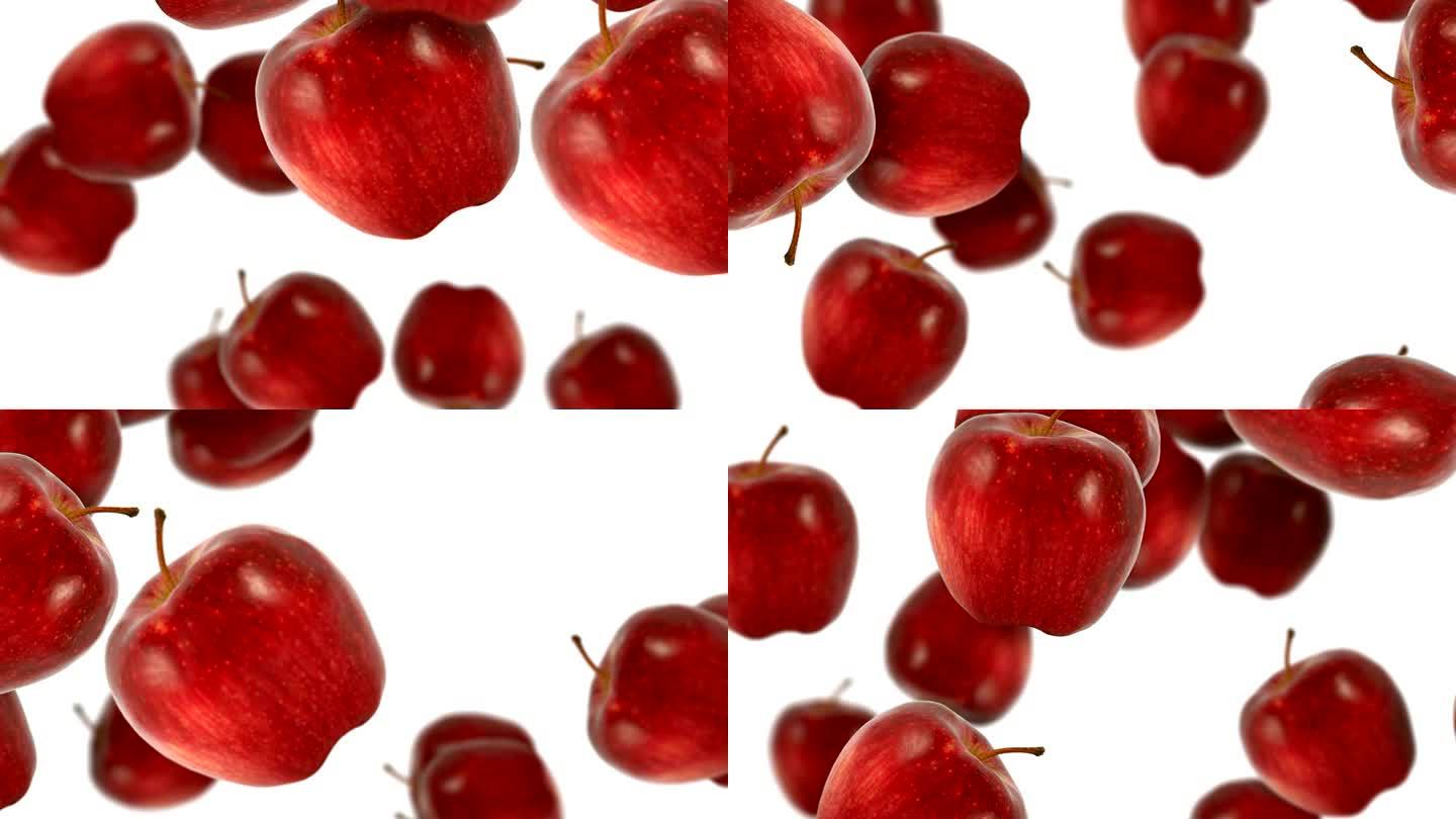 红苹果红色美味苹果、坠落、苹果-水果