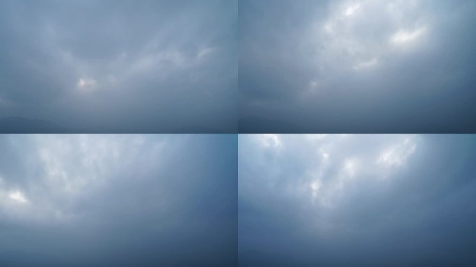 阴天阳光穿过乌云延时天空云雾气象天气变化