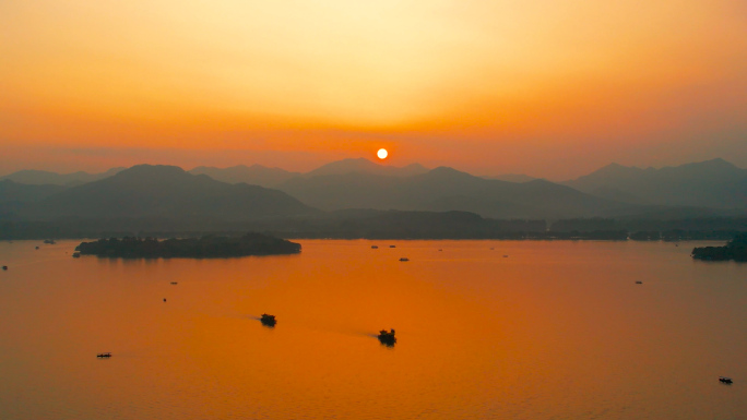 西湖风景区日出