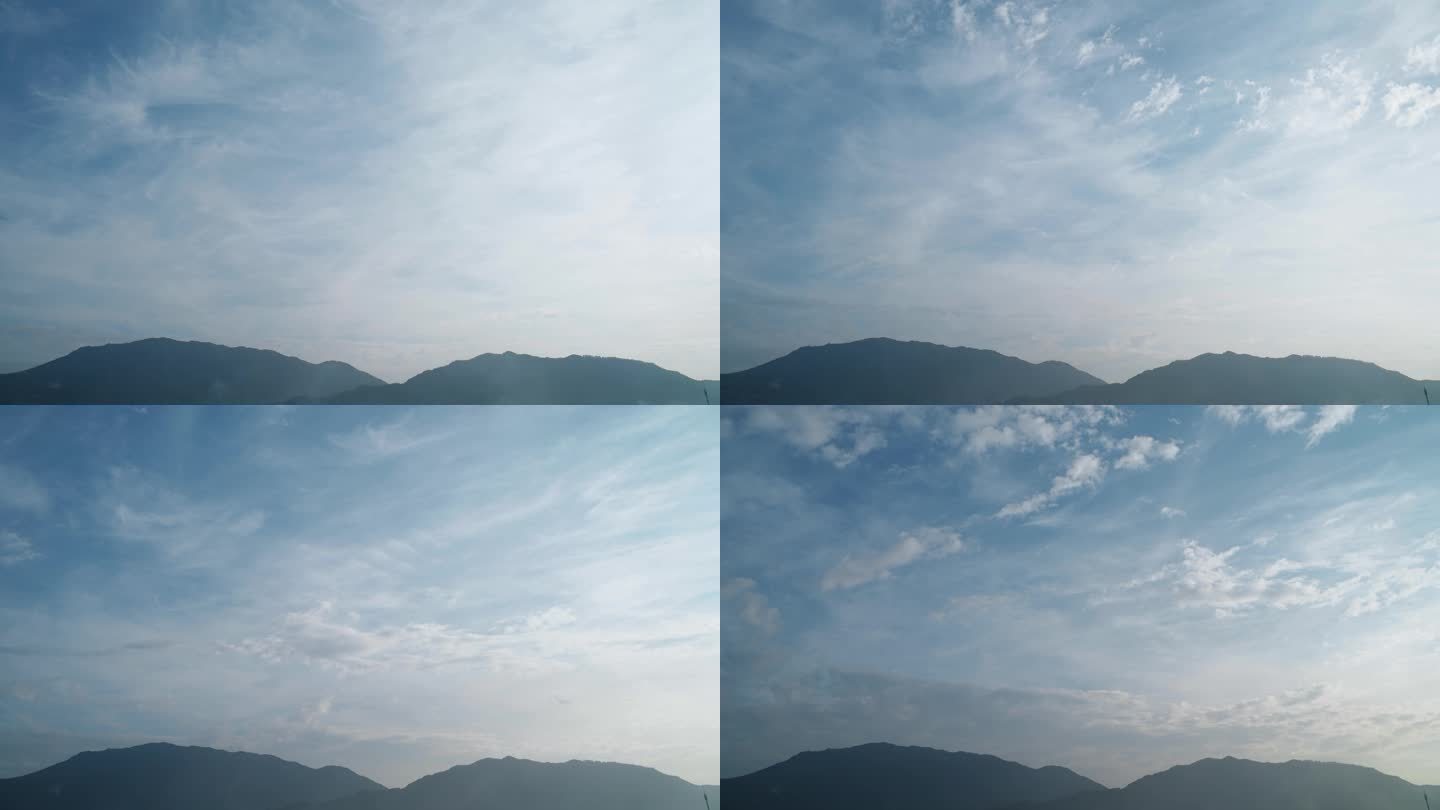 蓝天白云山上天空云延时视频摄影