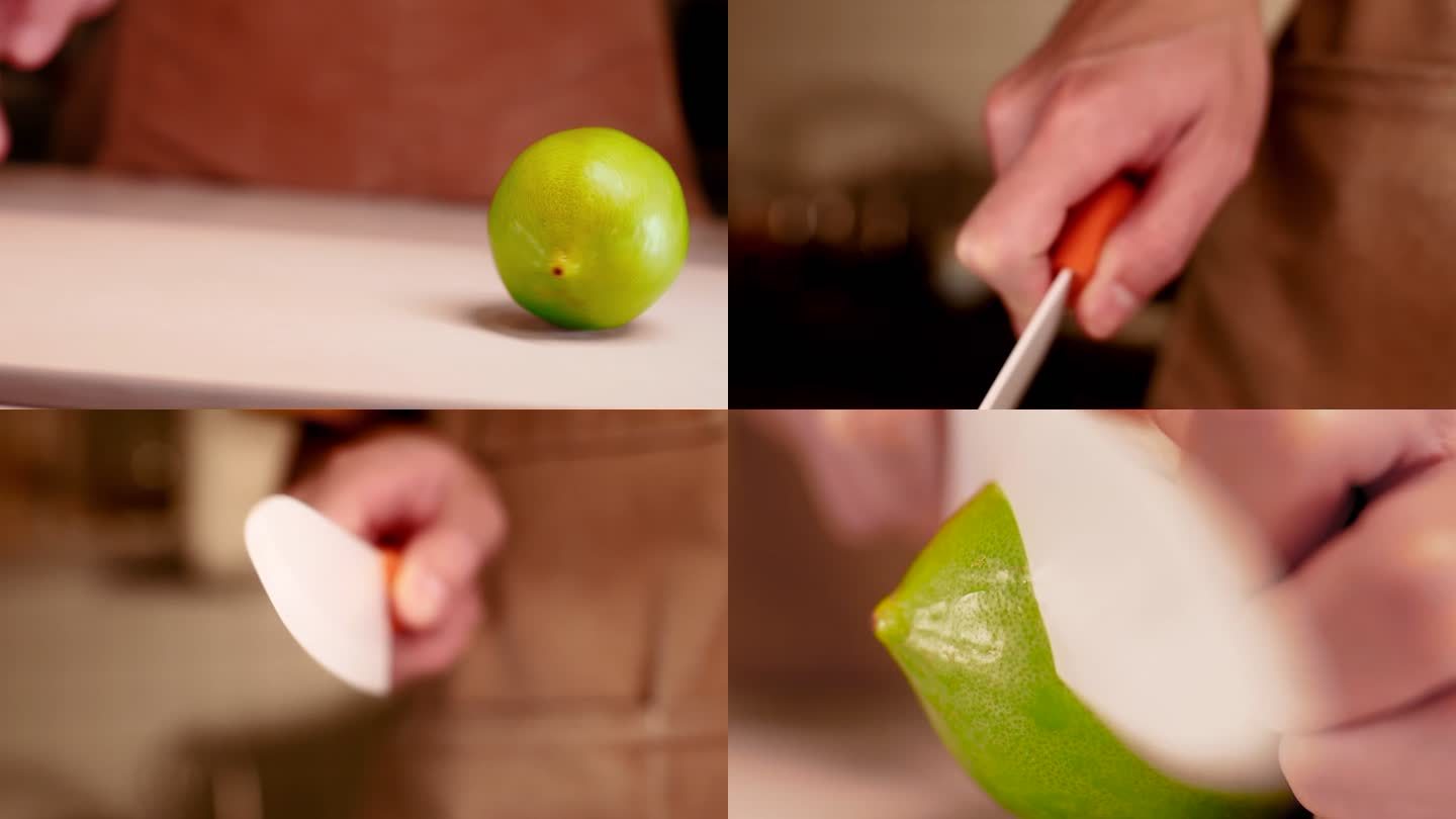 柠檬切开 饮品制作 使用刀