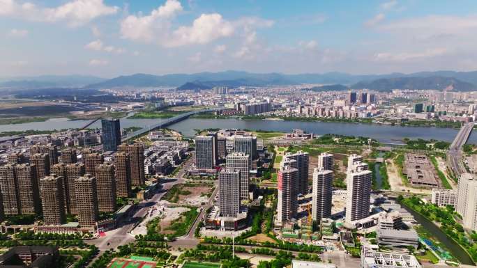 台州玉环市城市新城经济开发区航拍4K50