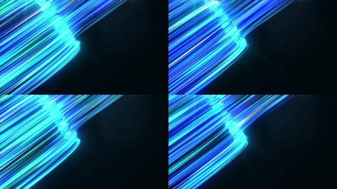 高速数字光路蓝色光线流动穿梭科技线路