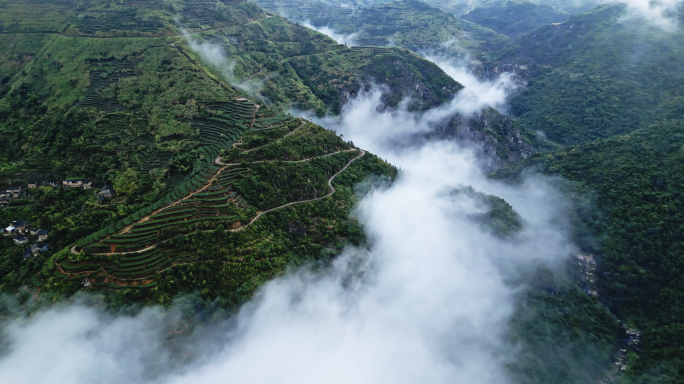 大山山川云雾缭绕仙境自由大自然