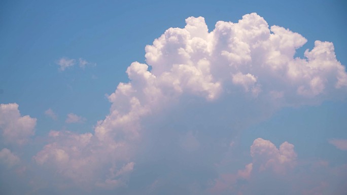 天空云延时小清新蓝天白云晴朗天气粉色云朵