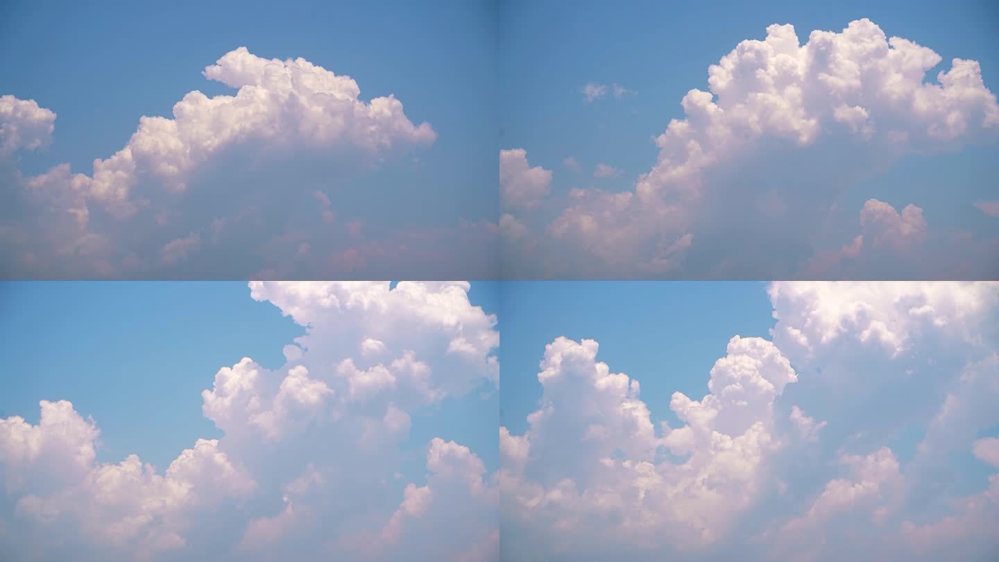 天空云延时小清新蓝天白云晴朗天气粉色云朵