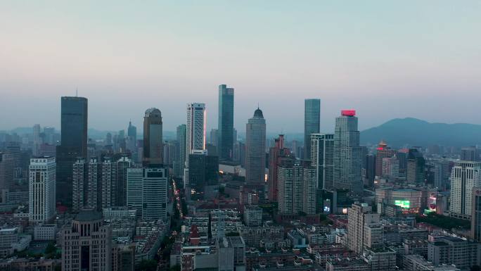 南京市中心繁华商圈航拍4K