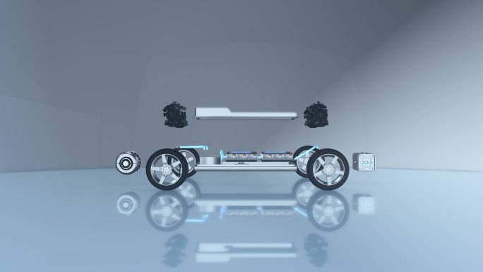 汽车模型车身外观结构零件展示三维视频素材