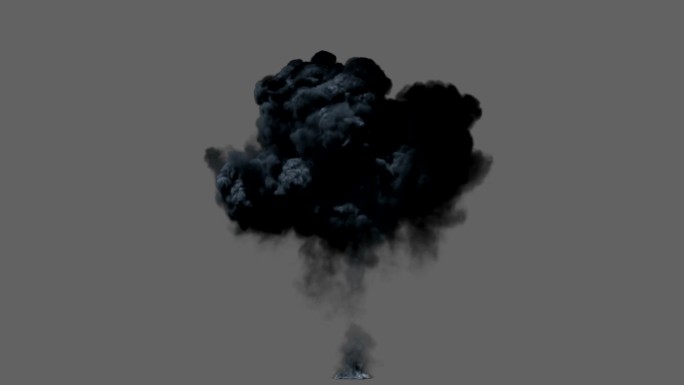 前视图爆炸爆炸烟雾流体模拟蘑菇云战争
