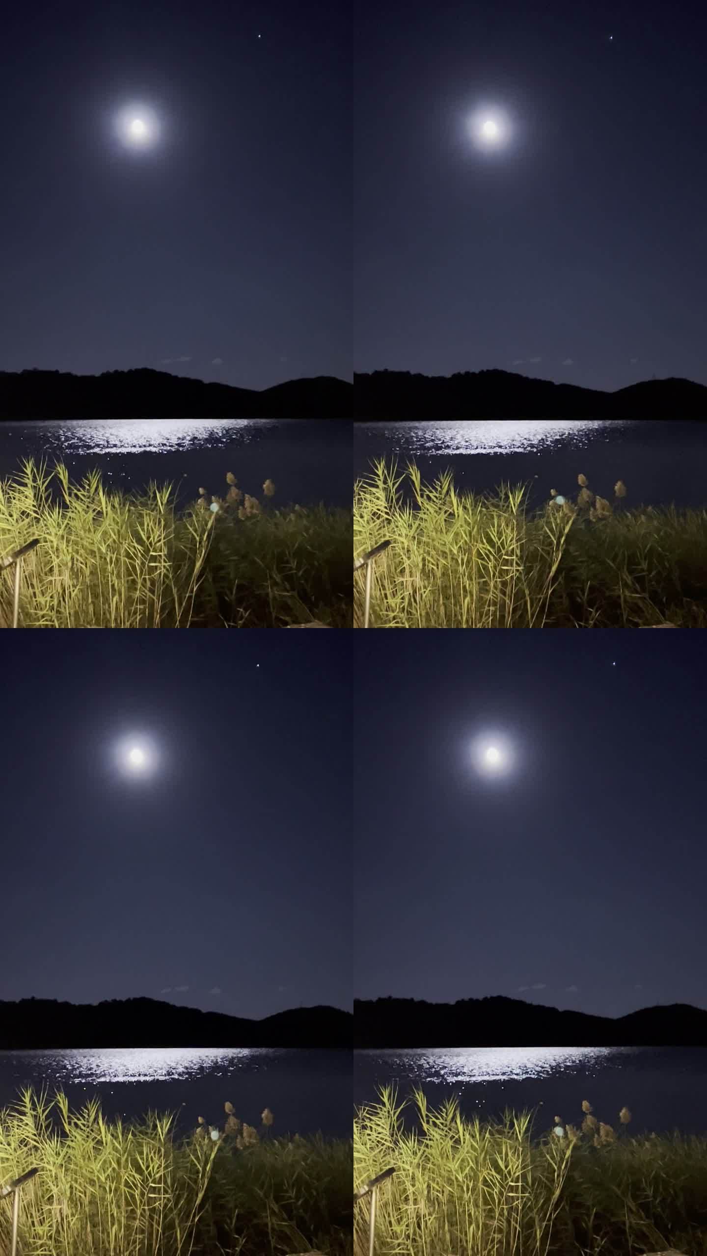 月光下的雁栖湖