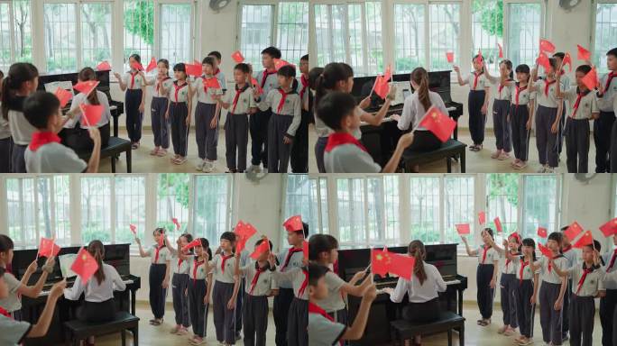 音乐课唱歌的学生