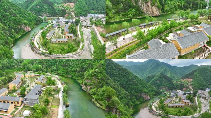 卢氏汤河乡沐心民宿航拍