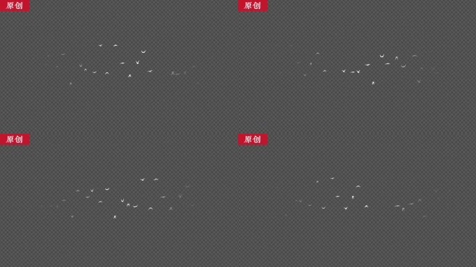 原创中国风水墨飞鸟群迁徙循环含通道mov