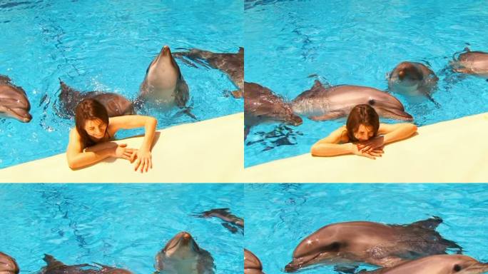 女孩和海豚