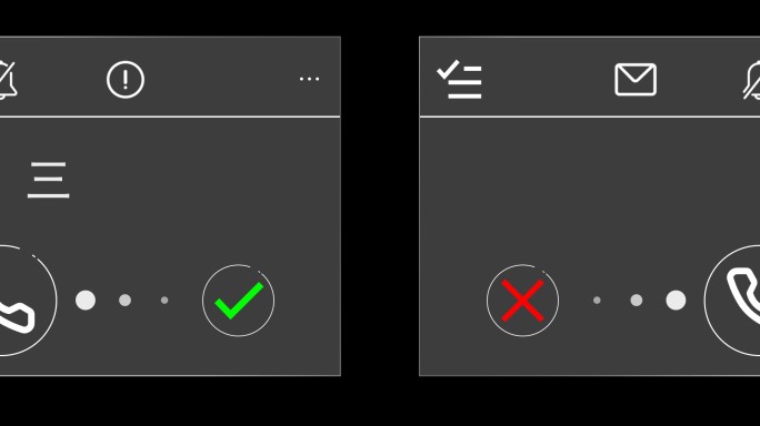 两组接挂电话提示界面页面ae模板视频素材