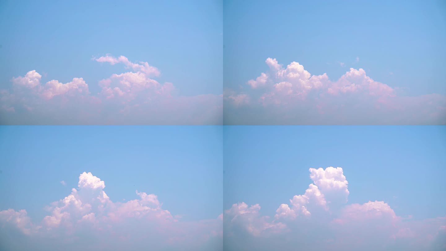 天空云延时小清新蓝天白云晴朗天气粉色云朵