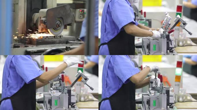 车床加工产线工人磨具厂自动化智能车间