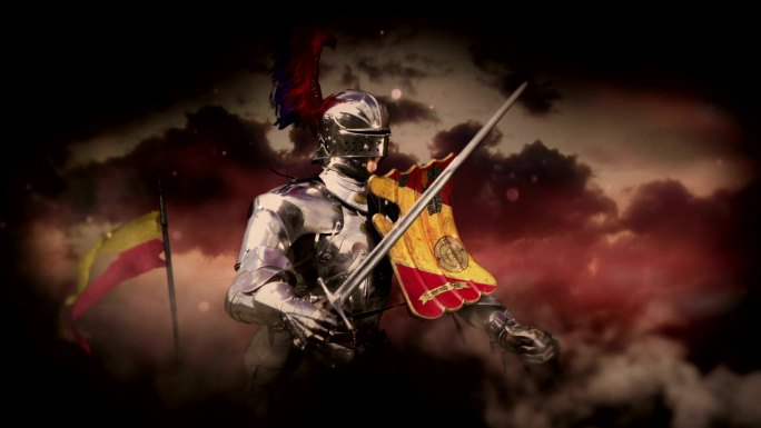 中世纪骑士中世纪骑士盔甲战火硝烟拔剑