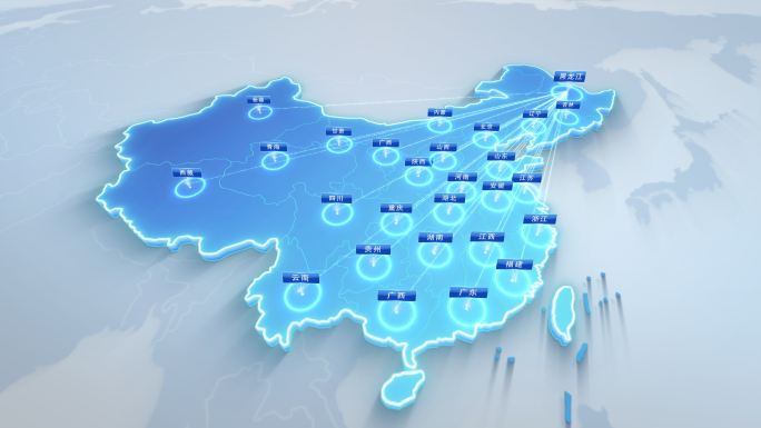 世界地图+中国地图黑龙江省辐射全世界