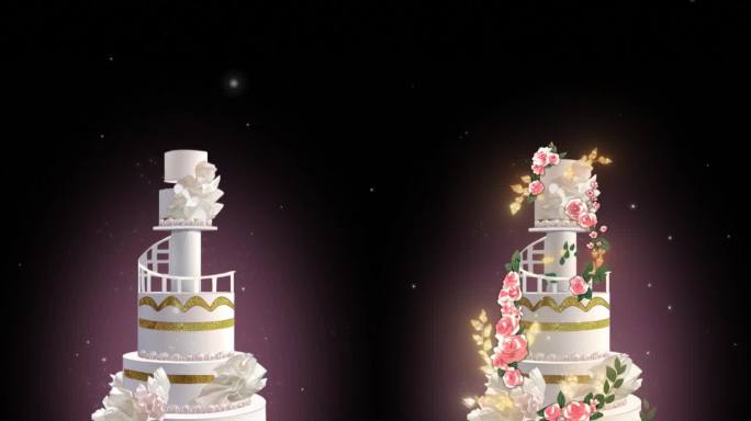婚礼蛋糕动态效果AE模板可修改