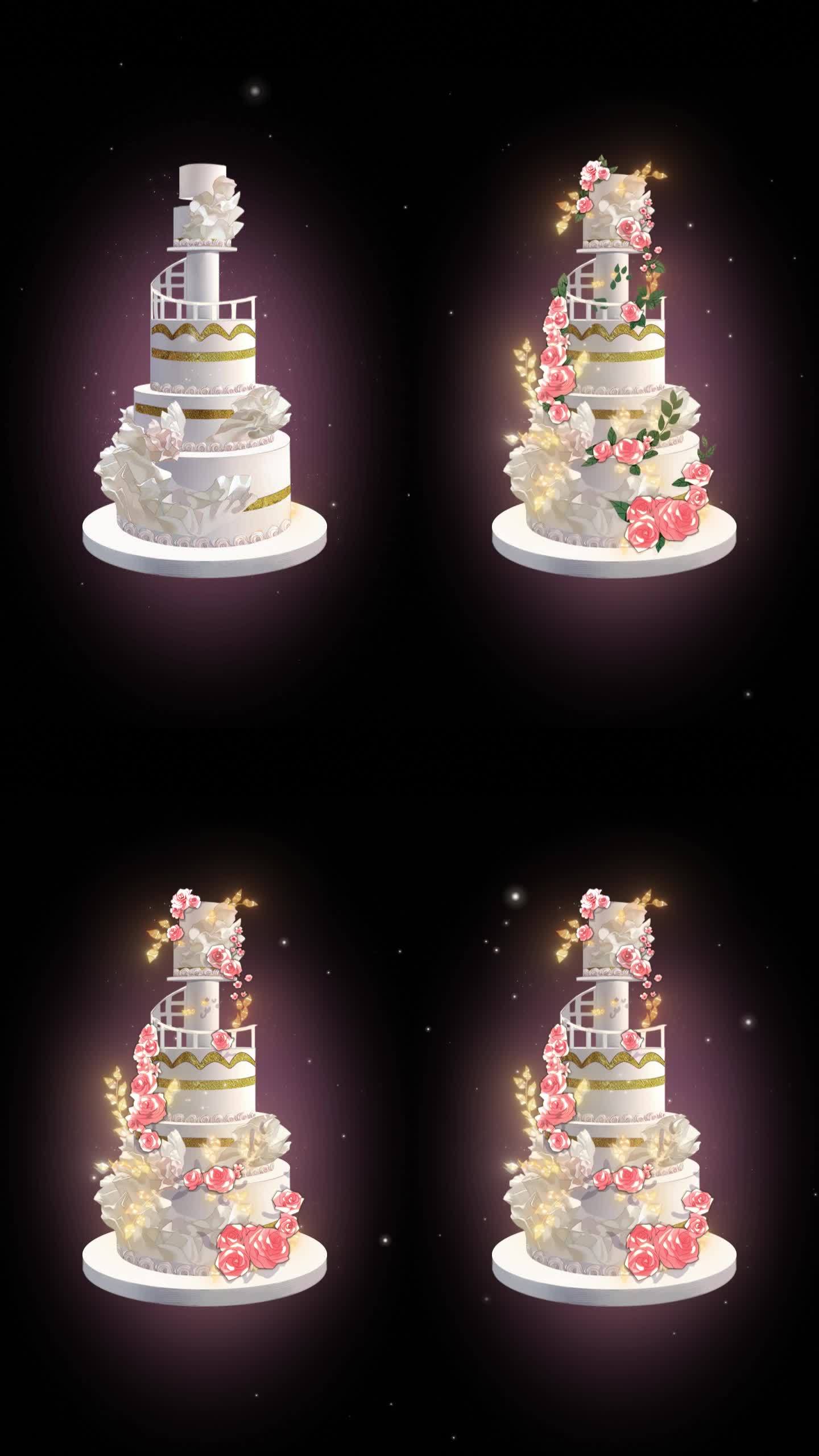 婚礼蛋糕动态效果AE模板可修改