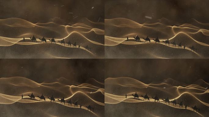 丝绸之路 粒子沙漠 大漠风沙 沙漠骆驼