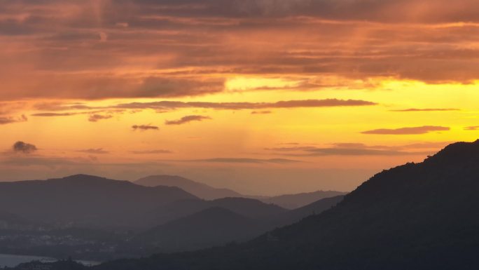 海景山景日落延时